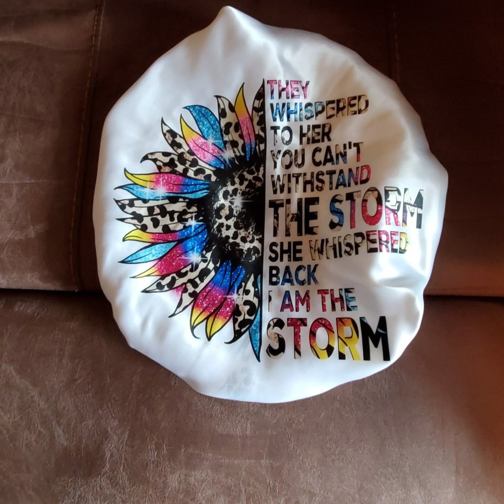 Women's Double Layered Western Design Hand Printed Custom Satin Hair Bonnets